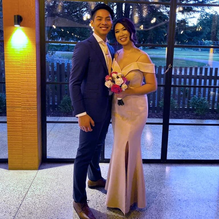 As the years went by, Connie and Jim started witnessing their friends getting married and starting families which led them to think of their own near future. 

Pictured: Connie at Thuy's wedding as maid of honour for her best friend.