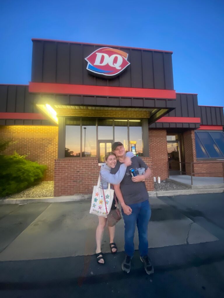 Lyrik and  I met working together at Dairy Queen in 2021. We became friends quickly after! In December 2021, at work, he asked me on a date, and we never stopped hanging out since!