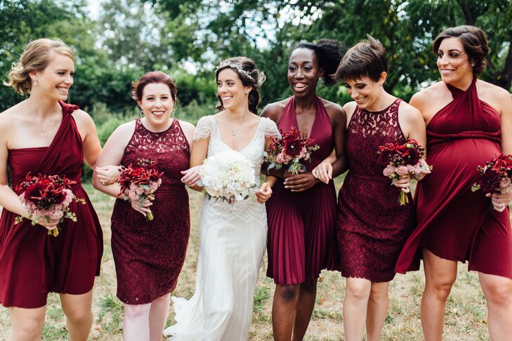 merlot bridesmaid dresses