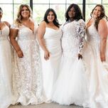 Dresses at Luxe Bridal, one of the best bridal shops for plus sizes in the United States