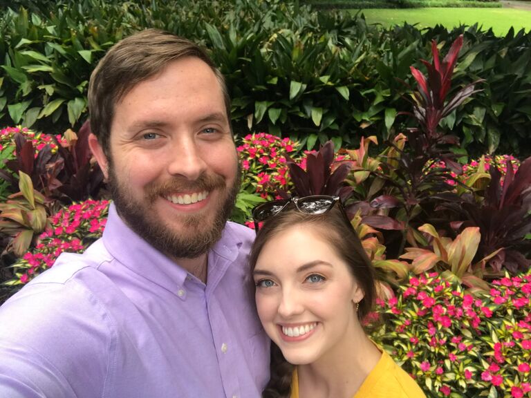 5 years before our wedding day Charlie asked me to "officially" be his girlfriend at Bellingrath Botanical Gardens in Mobile. He thought it was silly because we'd been exclusive for months but I'd always been taught you should be asked so he made sure it was special!