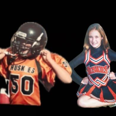Fast forward a few years to middle school where Darby and Lauryn participated in partnering sports. Darby played football and Lauryn was on the sidelines cheering him on. Who would've thought later in life they'd be bonding over watching NFL games together. 
