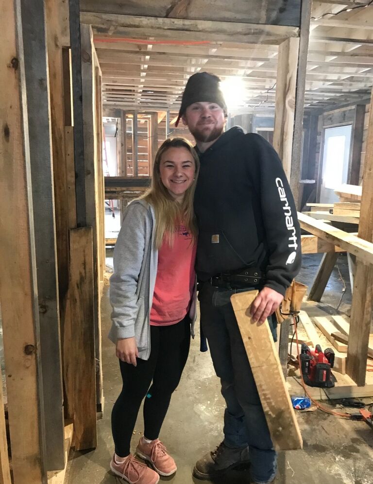Working hard on their beautiful home