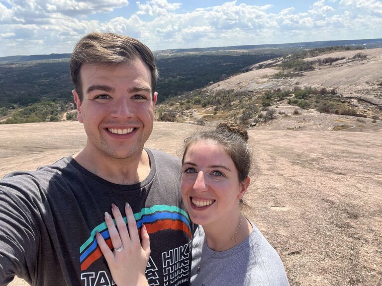We got engaged at Enchanted Rock!