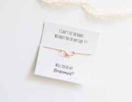 Rose gold bow shaped knot necklace