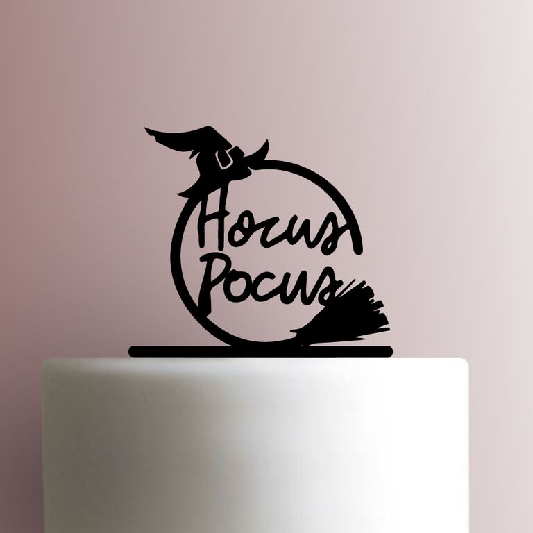 Black laser cut hocus pocus bachelorette party cake topper