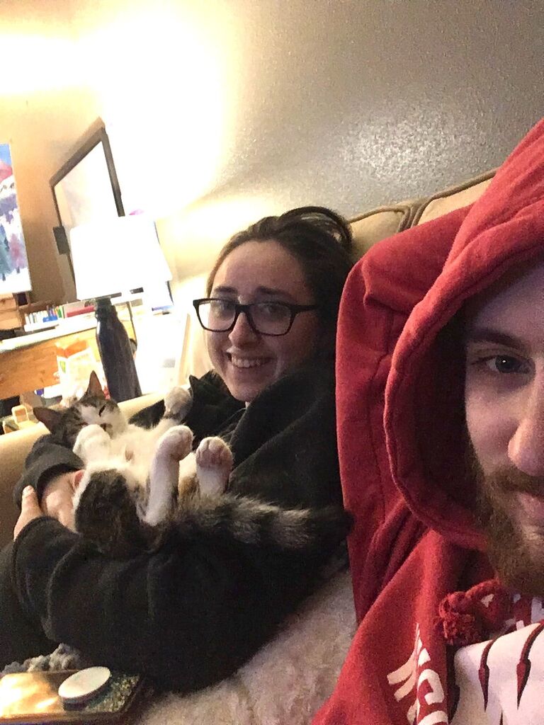 Paul and I spent a lot of time on the couch with our cat ordering take out and watching movies