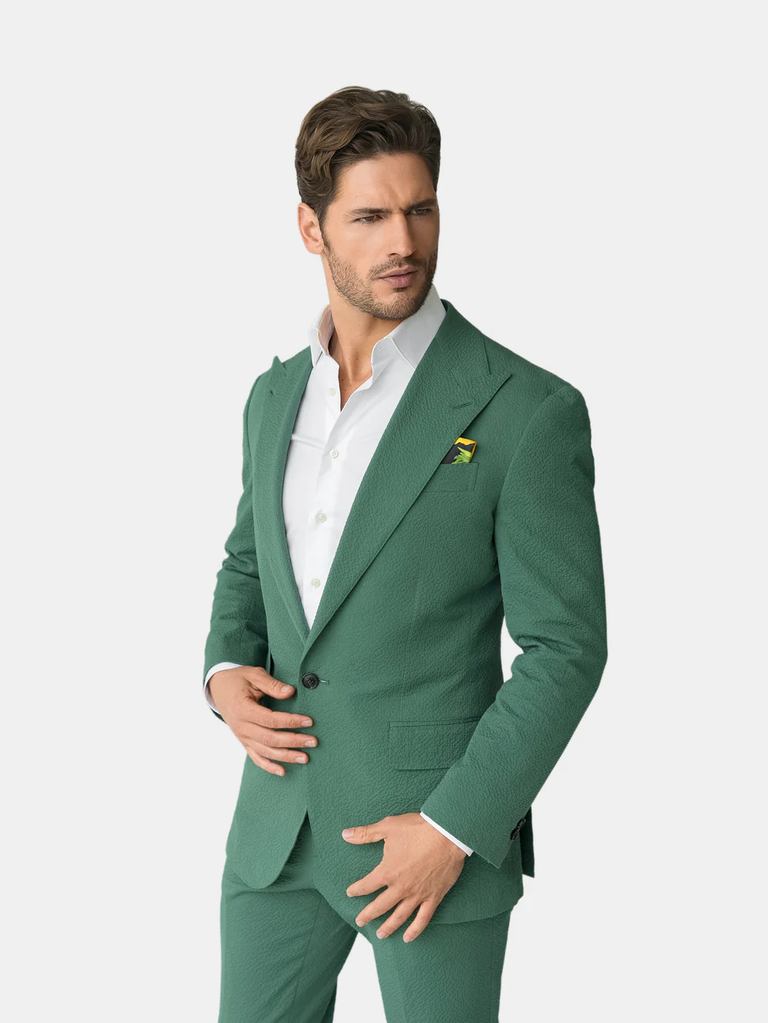 Samir Bachkami Green Seersucker Suit