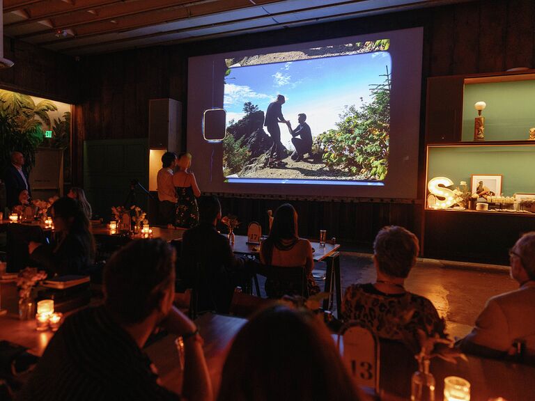 Proposal slideshow idea for a personalized wedding reception.