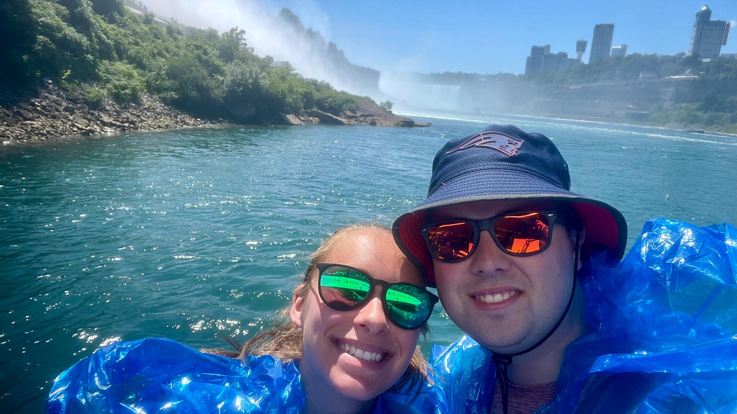 Niagara Falls, NY
Alaina and David on the Maid of the Mist - it was a wet one! Alaina and David then walked across the Rainbow Bridge into Ontario to explore the Falls in Canada.