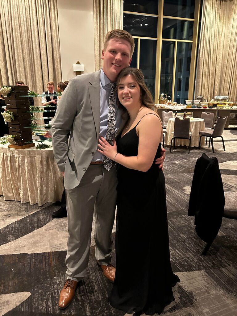 The two spent Christmas in Louisiana followed by Caroline and David's wedding. 