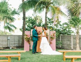 Beach wedding in Miami Beach, Florida.