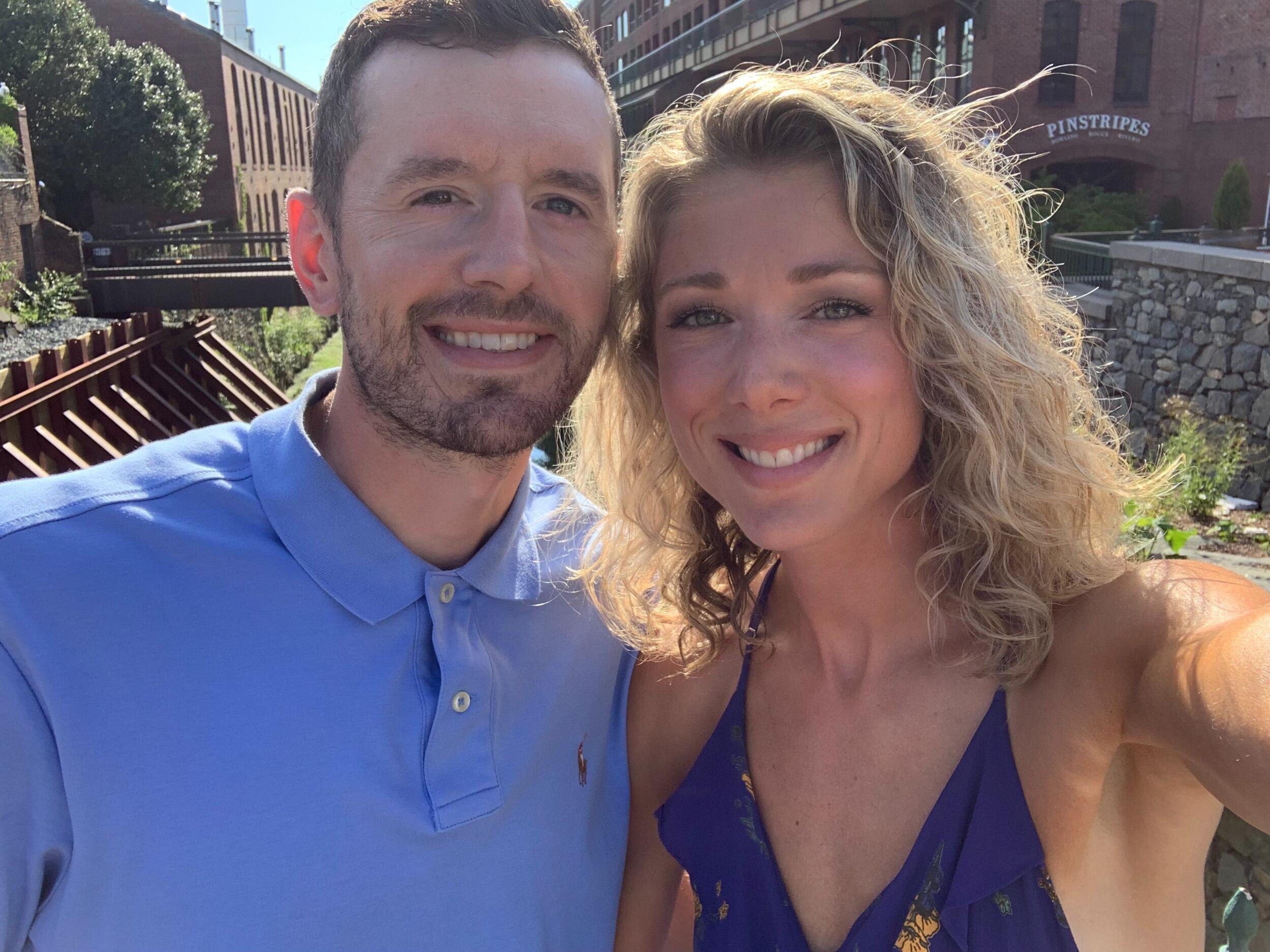 Our first picture together before dinner at Filomena!