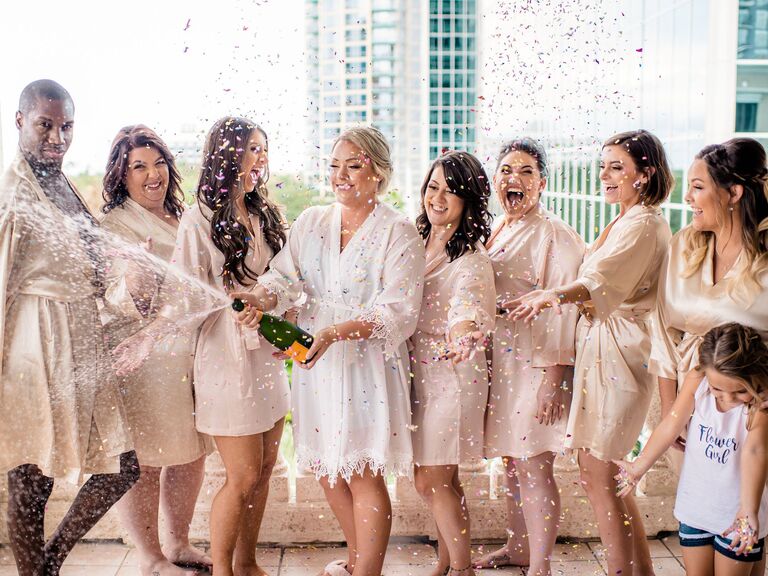 white dressing gowns for bridal party