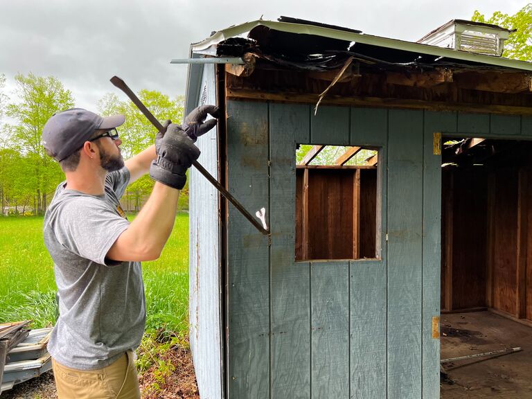 Sean helped his grandfather tear down the old tool shed on his property. It's new replacement will be available for tours and photos during the reception.