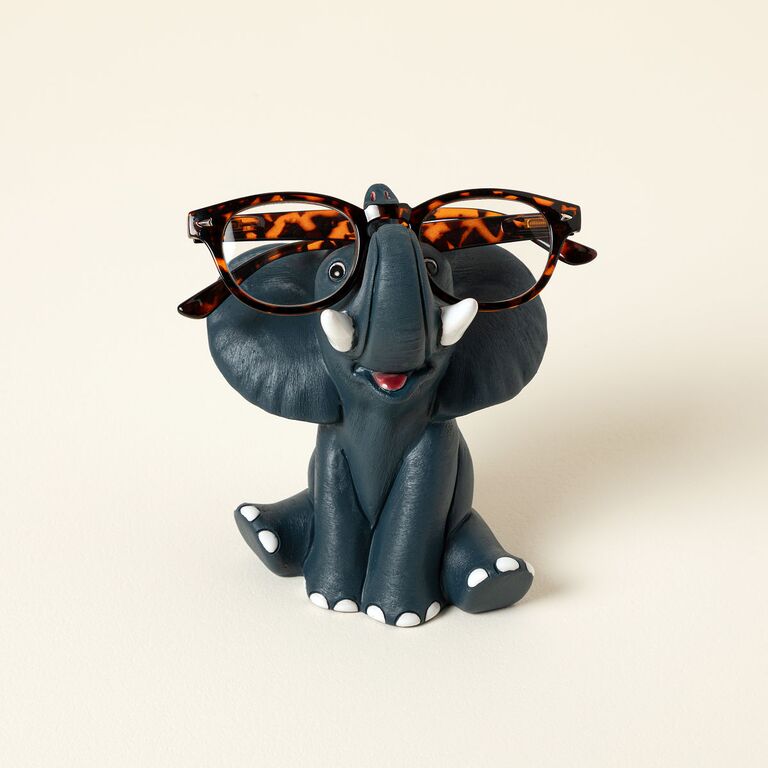 Ceramic elephant eyeglass holder