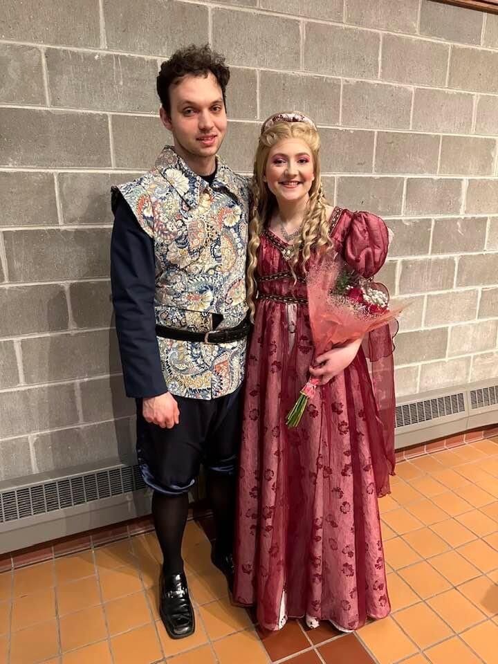 Kaleb and Tamara performed on stage together in "Once Upon a Mattress."