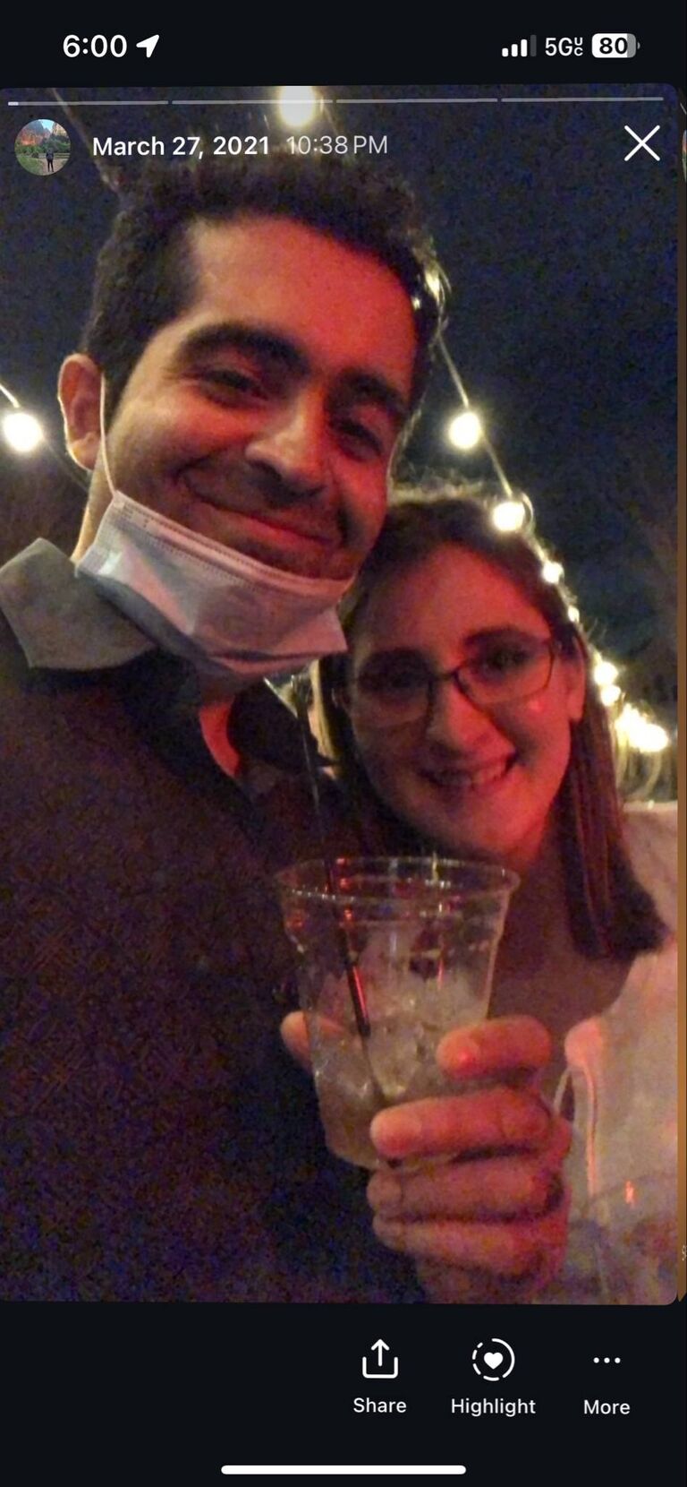 Sarah's 24th birthday - our first picture together