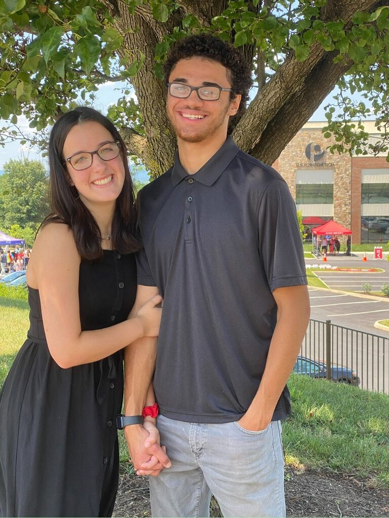 Us attending The Point Church together for the first time