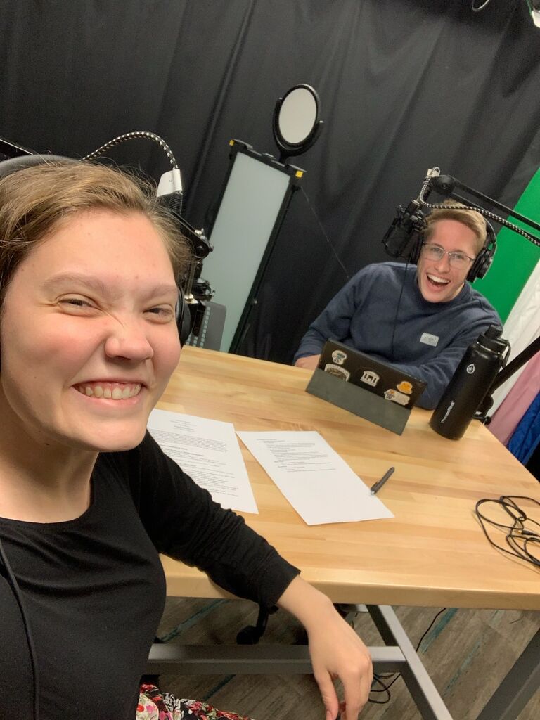 Recording our episode of "Lives Aligned!"