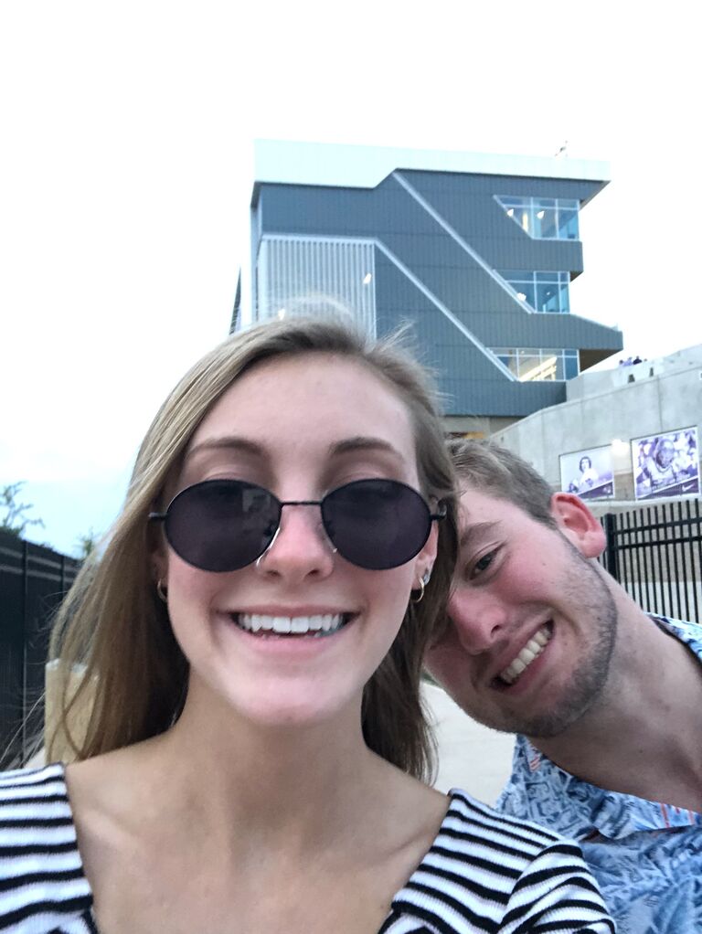 Curtis and Mackenzie's first selfie together after an ACU football game!