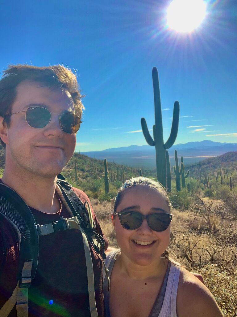 After moving to Tempe, Arizona for Andy's clinical rotations, we loved exploring this corner of the Southwest. This was on a hike at Saguaro National Park. 