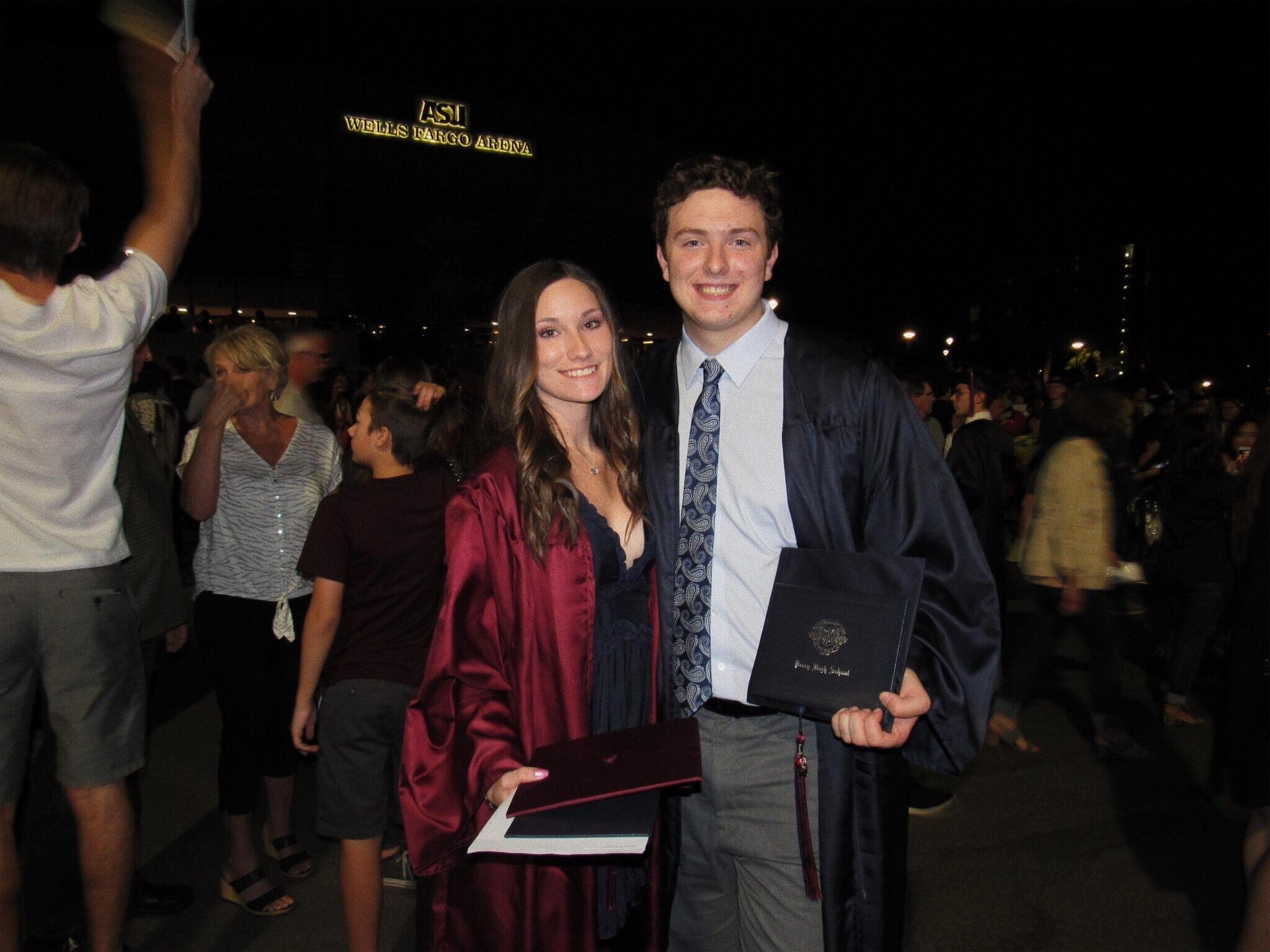 Graduating High School together in 2019! Ending one chapter and beginning another, starting their journey at Arizona State University together, living across campus from each other.