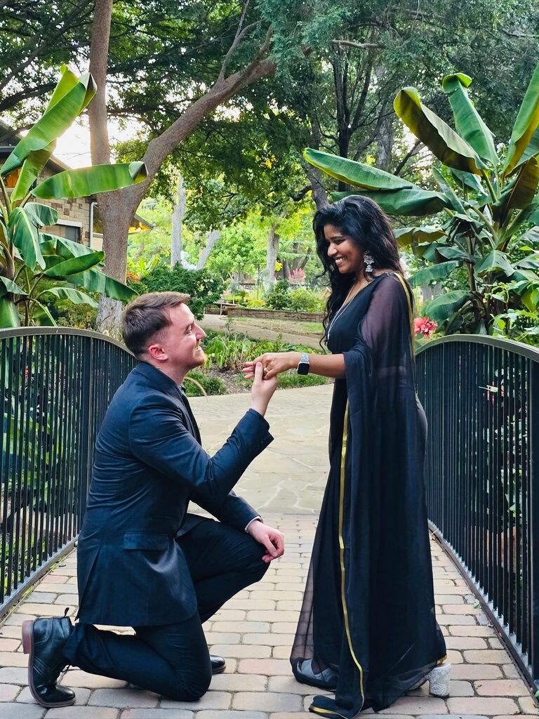 On July 6th, surrounded by friends, Nick proposed, and Shanthi said yes. Since then, they’ve built memories and even a business together, preparing for the beautiful journey of marriage. On February 15th, they will be united in holy matrimony in India, embracing their future with joy and love.