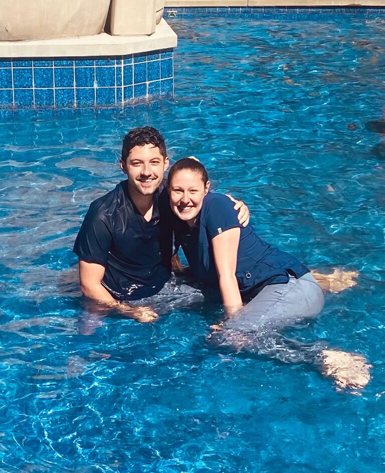 The fountain jump to mark the end of UNF nursing