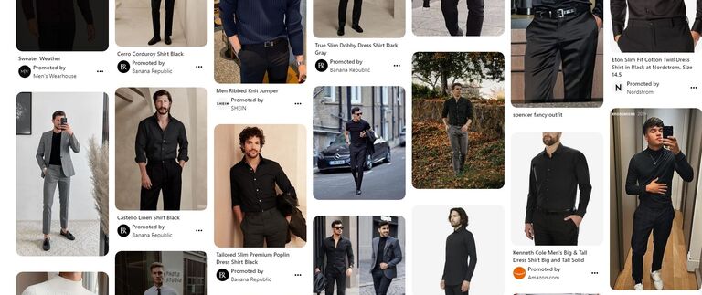 And for the men, any combination of a dress shirt and pants, sports coat, tie, or a vest if you're into that.