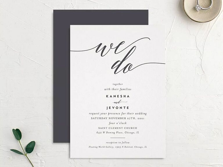 Minimal Calligraphy Wedding Invitations