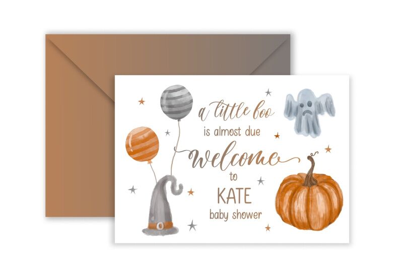 Halloween themed baby shower invitation