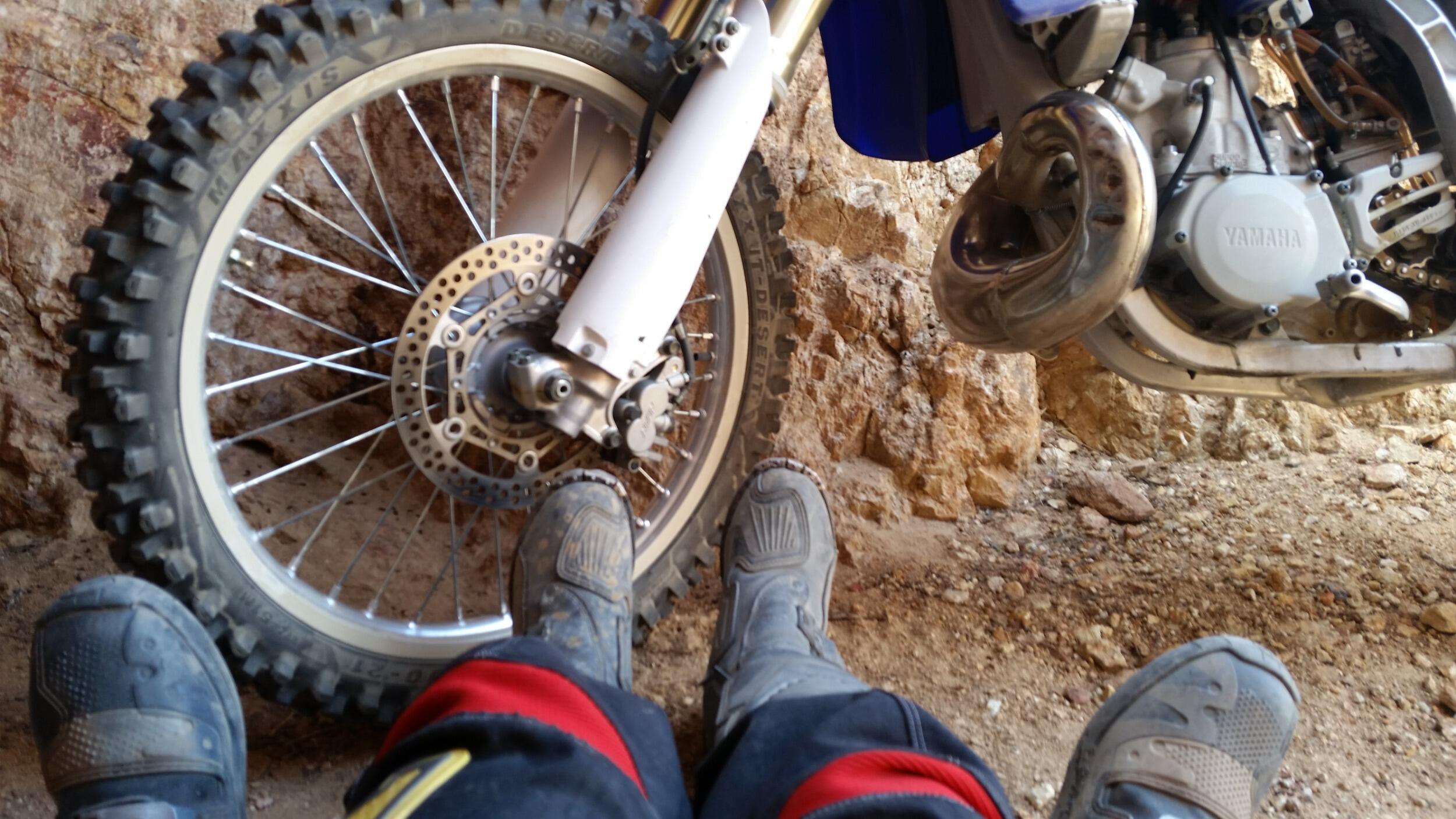 Riding in Jawbone  Canyon. This was the first time sharing  our passion for dirtbikes with one another. 