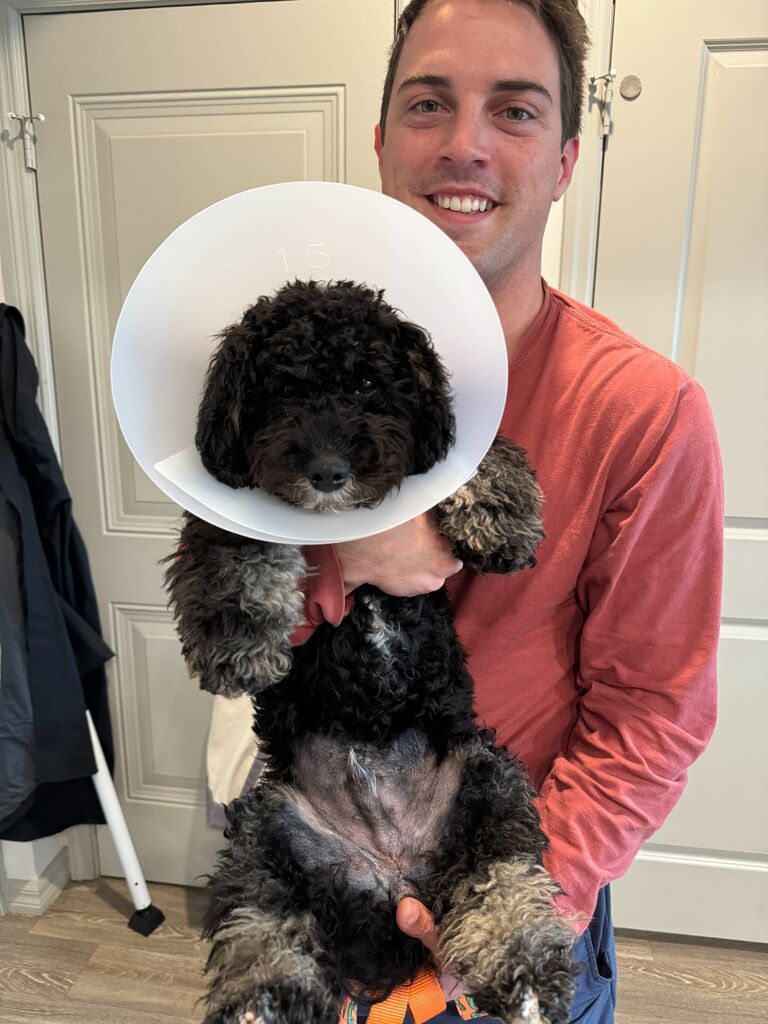 Brandon being the best dog dad to poor Gator!