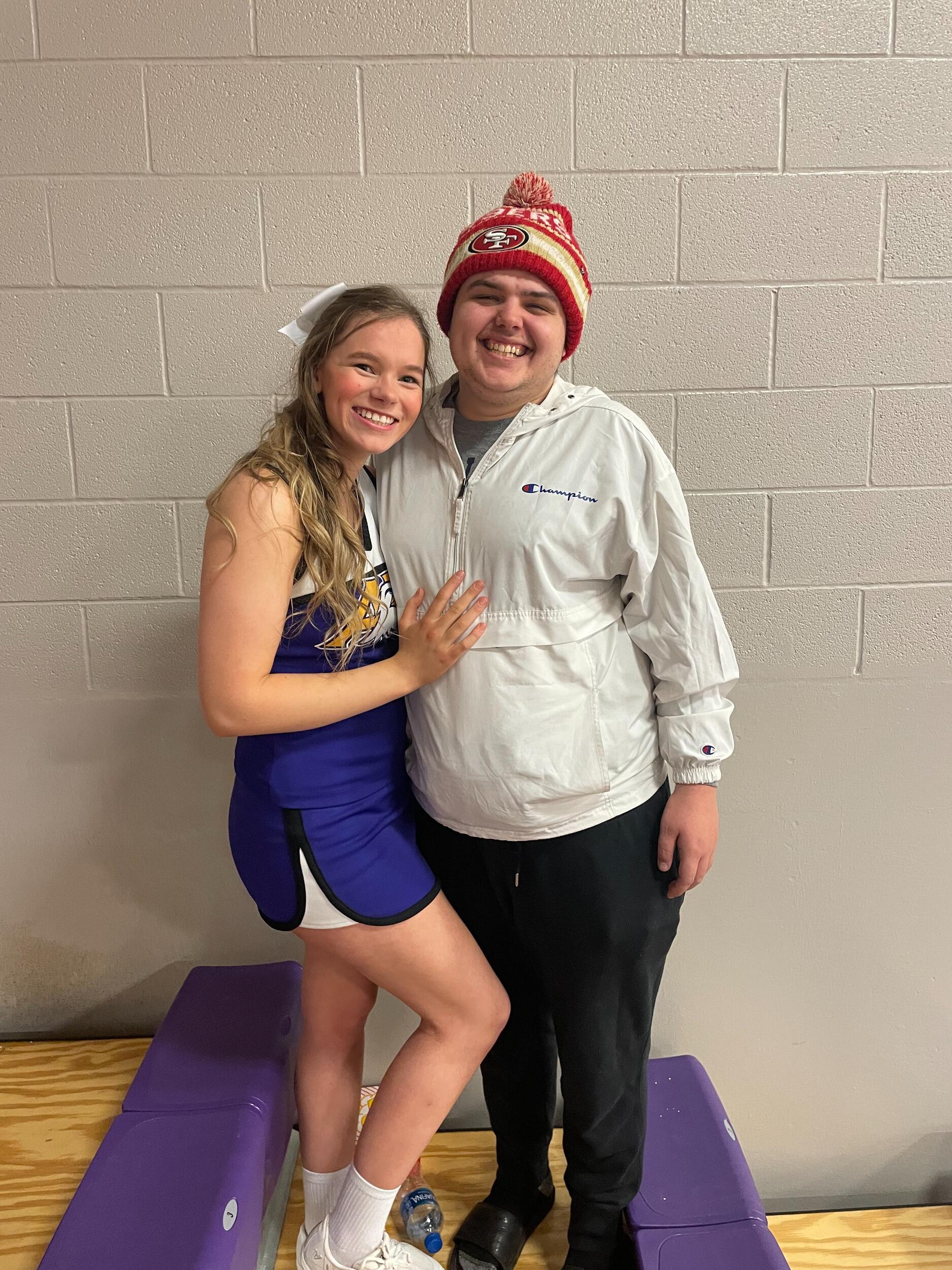 Hannah cheered for the Ashland University Eagles and Chad attended every game he could - even bringing his friends to watch!