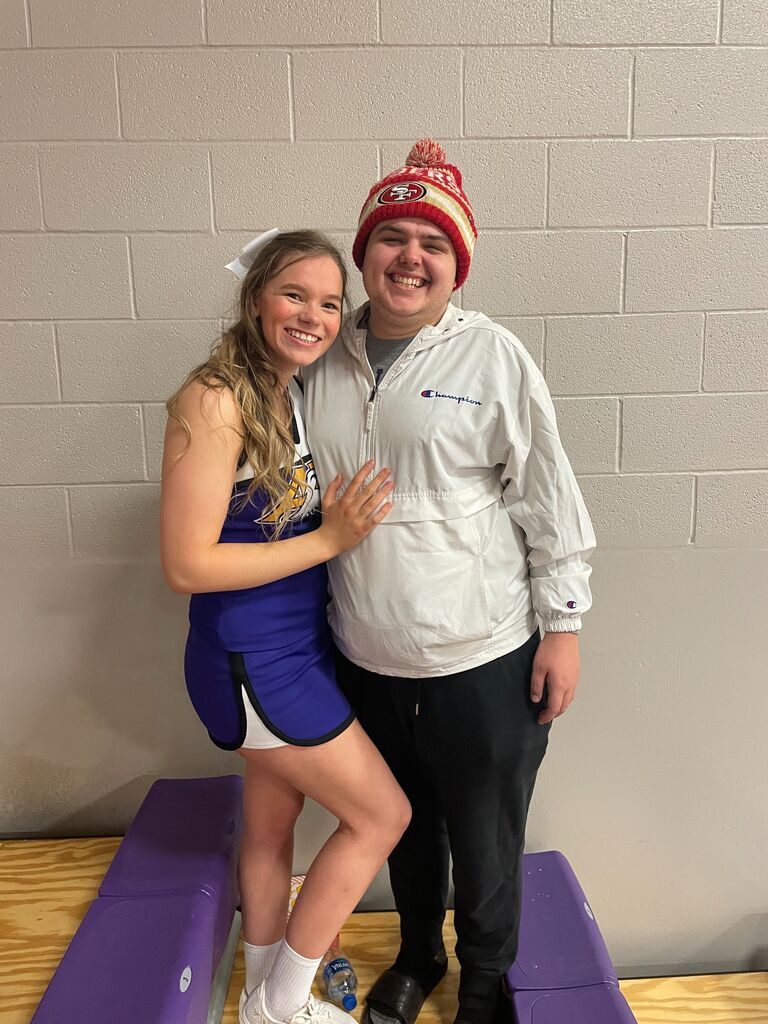 Hannah cheered for the Ashland University Eagles and Chad attended every game he could - even bringing his friends to watch!