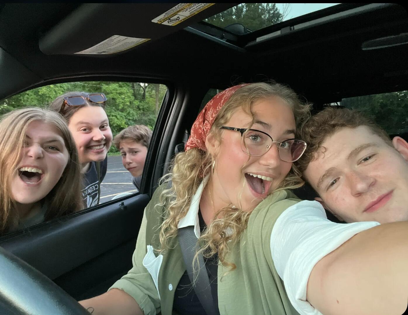 A fun moment after youth group. Caleb and Lily love attending each other's youth ministries!