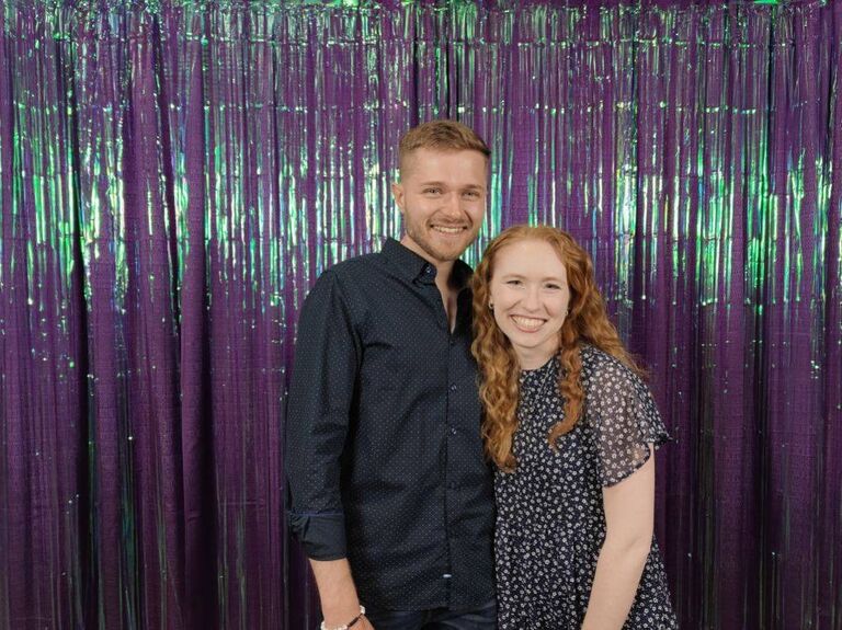 Megan and Andrew went to his annual work party together. The theme was under the sea!
