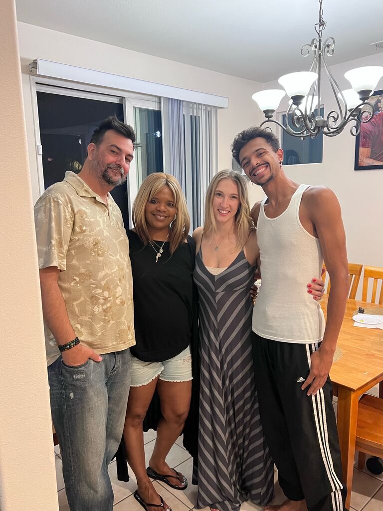 Visiting the Bluhm's in California. Got to share the exciting news of the recent blessing.