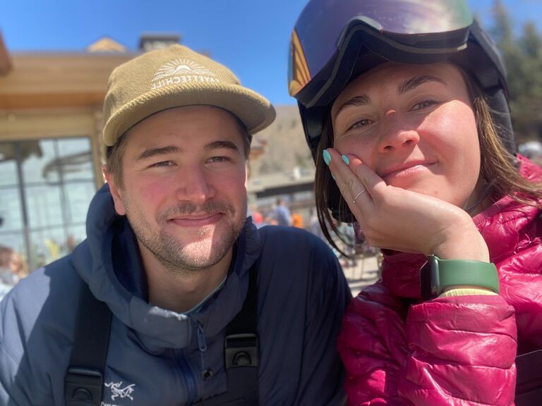 Our first time together in Sun Valley for some spring skiing. Bad weather for skiing ended up being great weather for roller blading!