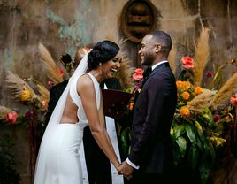 Couple during their wedding venues.