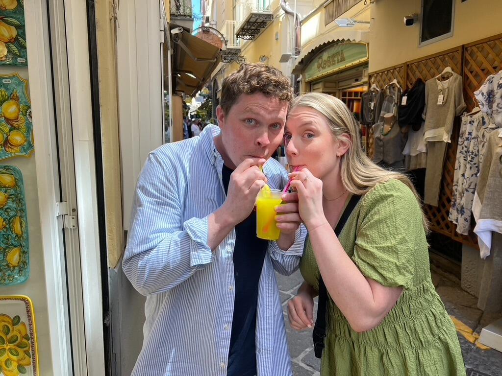 Limoncello spritz in Sorrento, Italy 