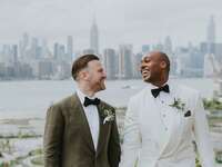 Groom portraits at hotel wedding venue in new york city