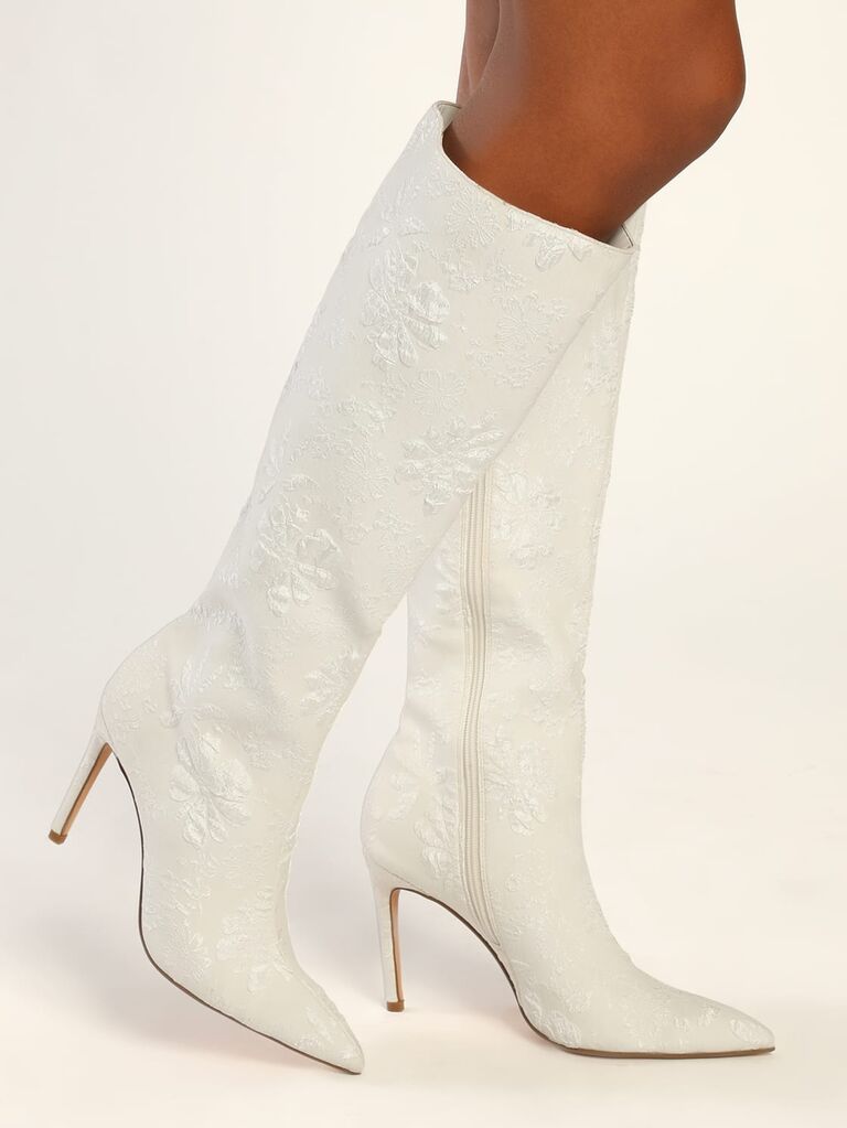 Lulus knee high bridal boots