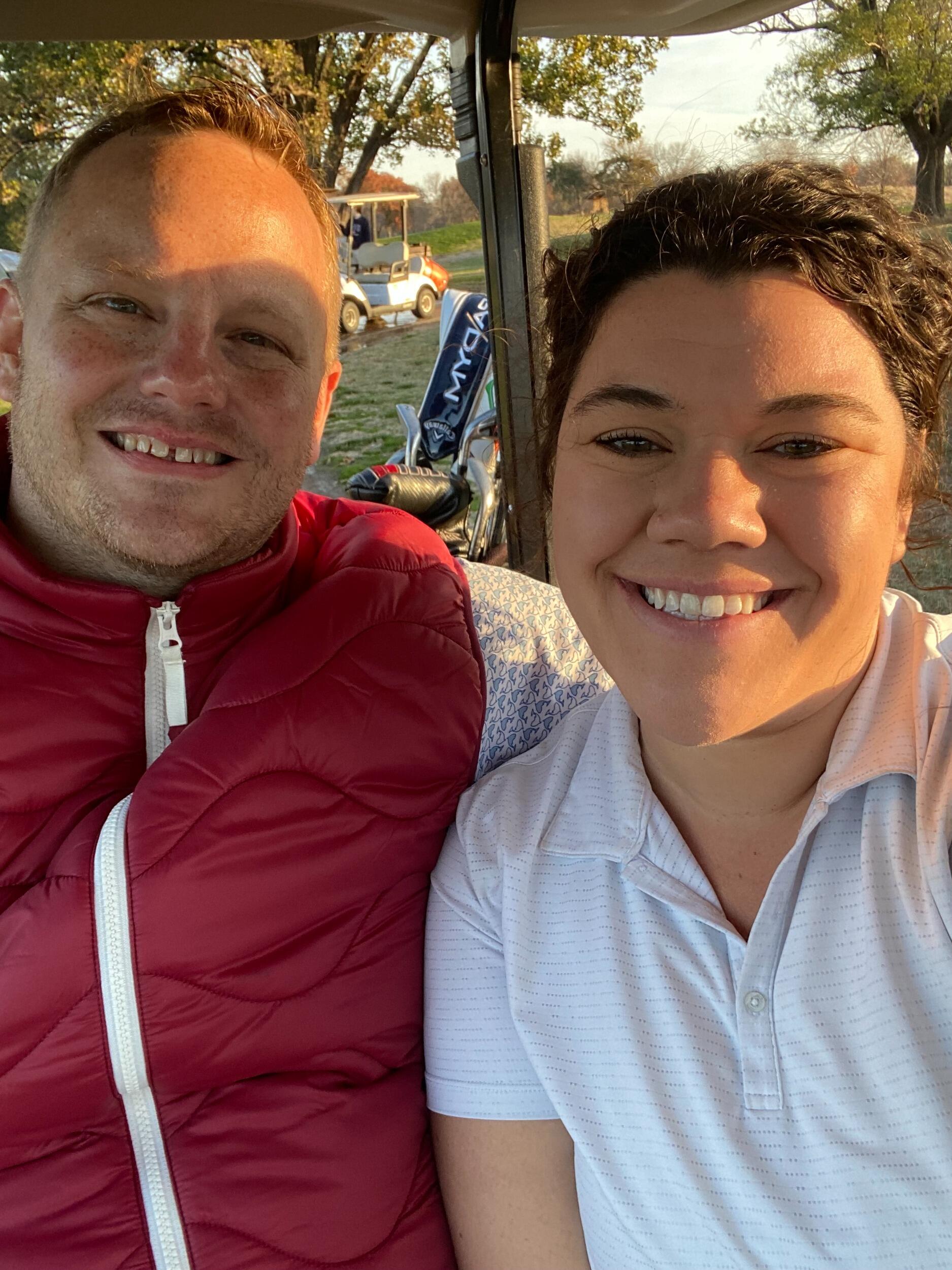 Devin's only win on the golf course (it was a rough day for Maddie) 