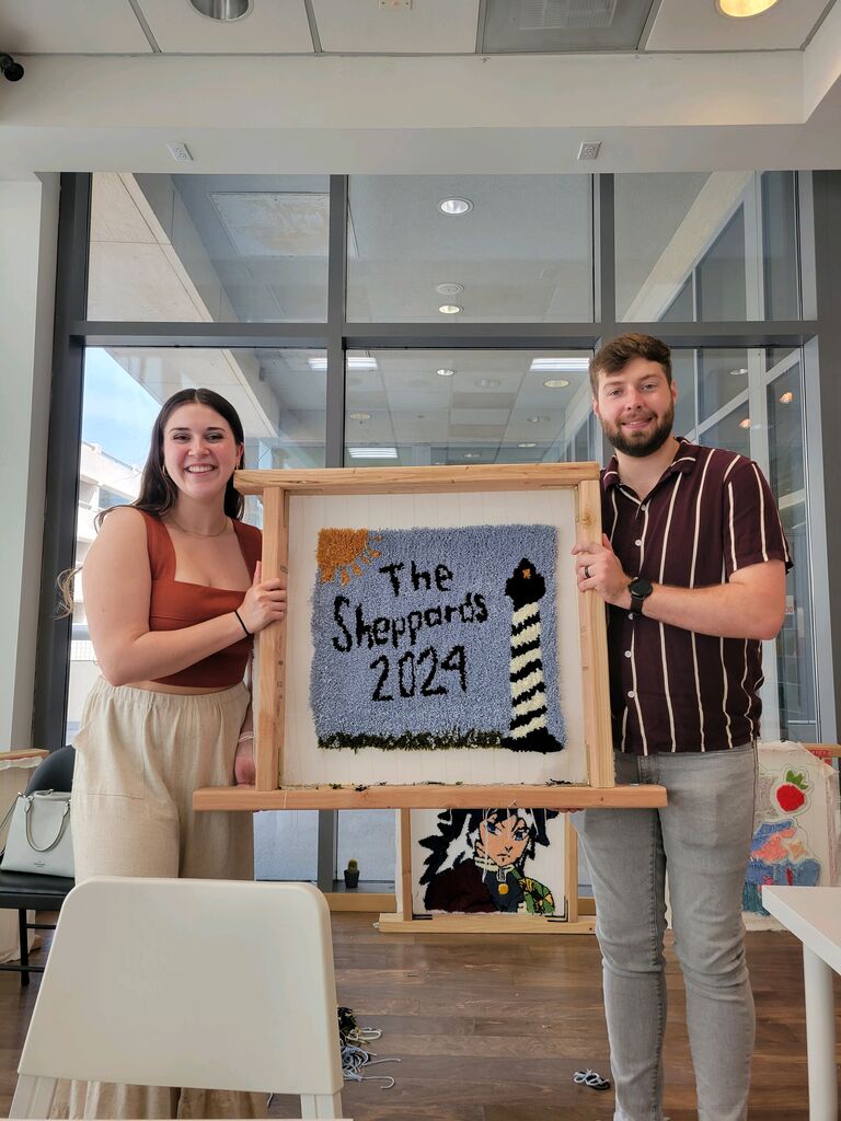 We celebrated 5 years together by making a rug for our future home.