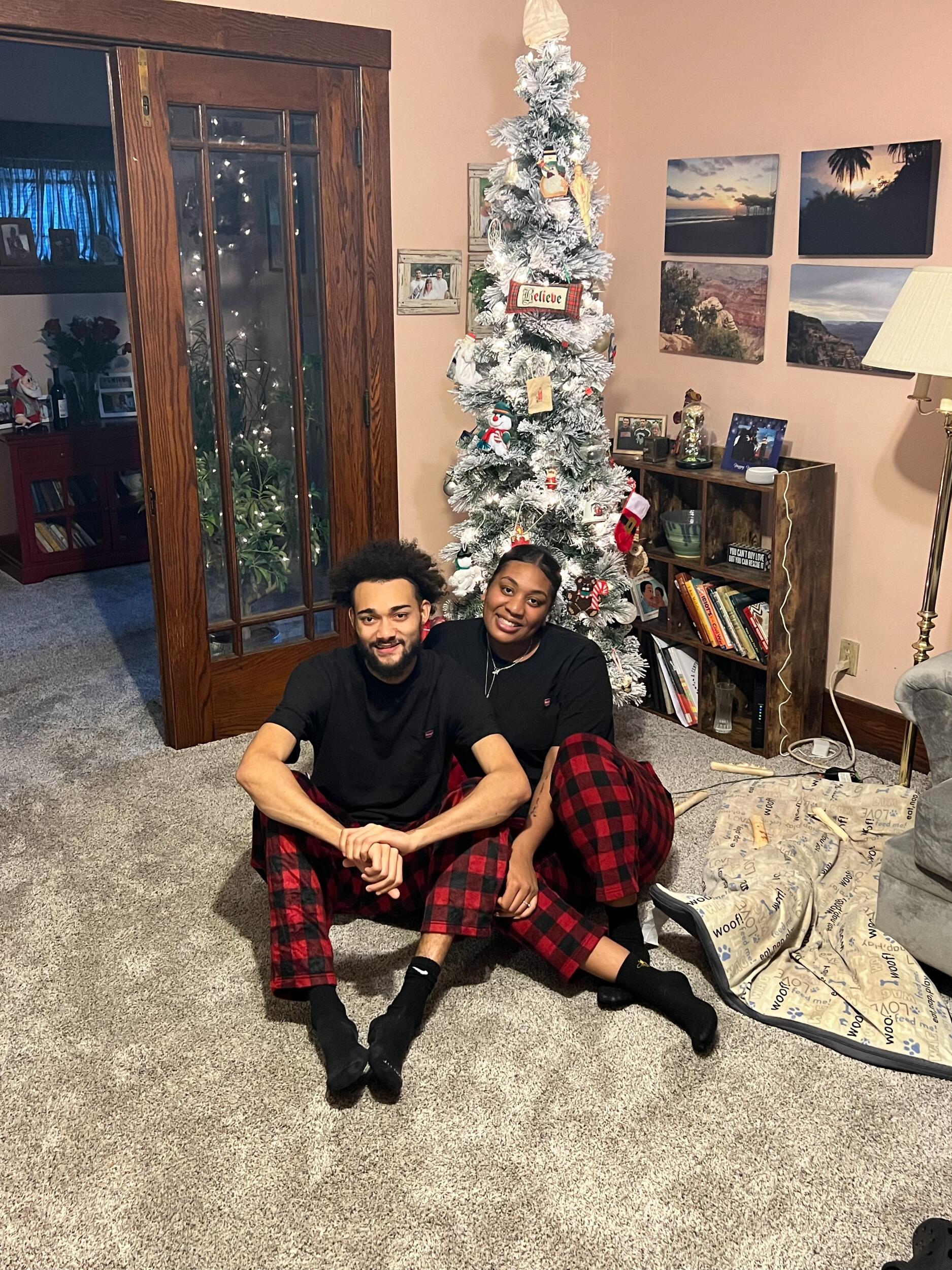 Their first Christmas together! (Both of their favorite holidays) 