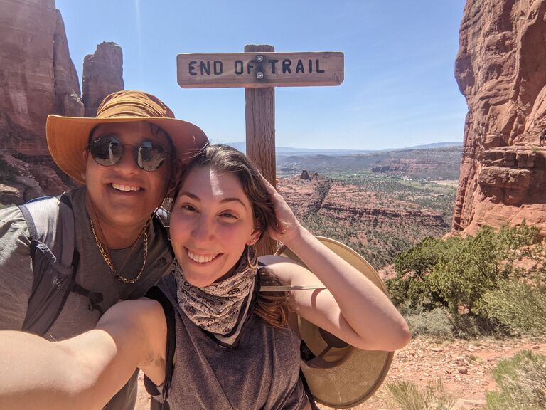 1st trip to AZ and Sedona at the end of the Cathedral Rock Trail Hike, unbeknownst to them what life had in store for them.