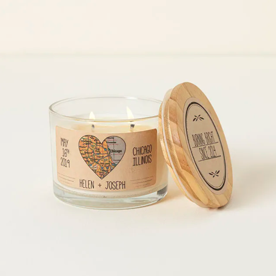 Anniversary Map Candle