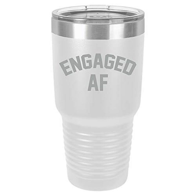 Engaged AF White Tumbler Stainless Steel